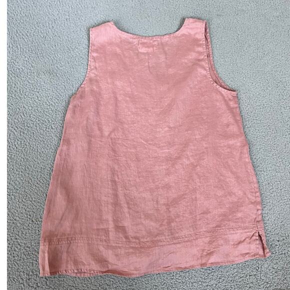 Andrea Jovine Tank Top Small Linen V Neck Pink Sleeveless Beach Boho Minimalist - Picture 4 of 11